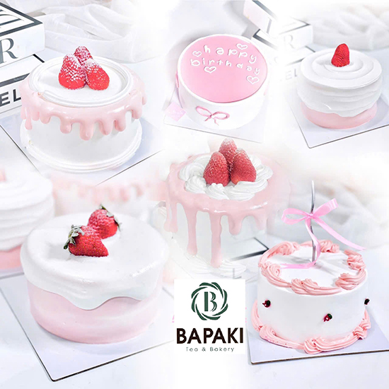 Bánh kem tone hồng trắng